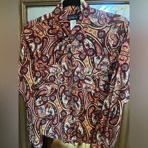 Patagonia paisley western-style long sleeves cotton snap shirt M